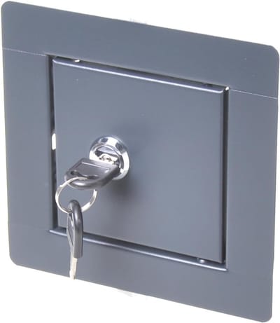 Inspectiedeur Metaal - Onderhoudsluik Klep - Toegang Verbergen - Met Sleutel Beveiligd - 30x30cm Inbouw - Grafietgrijs