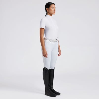 Cavalleria Toscana Dames Heat Saeled Perforated Bib S/S Wedstrijd Shirt M Wit