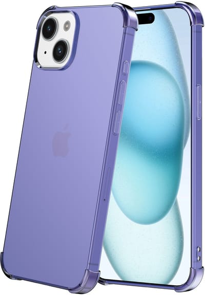 Smartphonica Telefoonhoesje geschikt voor iPhone 15 - Transparant Shockproof siliconen Hoesje met Stootrand – Donkerblauw geschikt voor iPhone 15