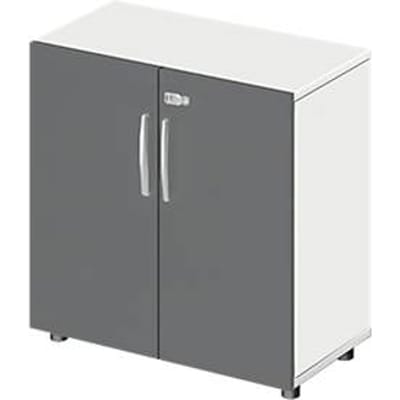 Schäfer Shop Select LOGIN kast, 2 dossierhoogtes, B 800 x D 420 x H 788 mm, wit/grafiet