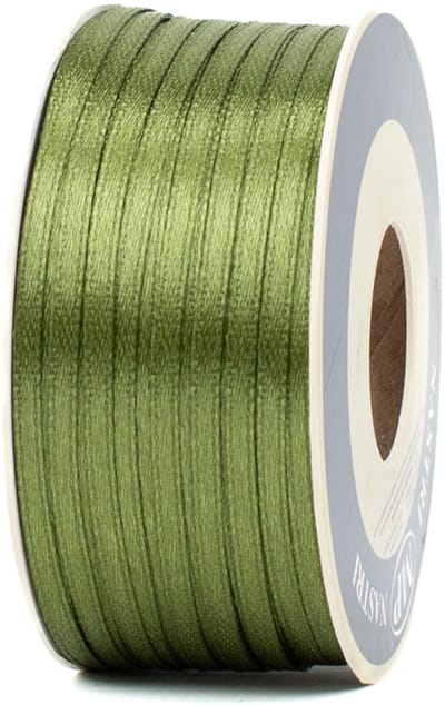 Satijn lint - Cadeaulint - Cadeaulint groen/donkergroen - Inpaklint - 3mm breed - Rol van 100 meter lang - Smal decoratief lint