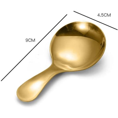 Mini Stalen Korte Handgreep Lepel Zilver Goud Schattig Rond Hoofd IJs Dessert Lepels Keuken Theelepel Tafelgerei Bestek 3PCS