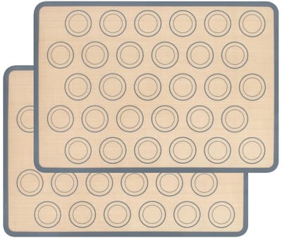Dailygoods - Bakmat, set van 2 bakvormen met antiaanbaklaag, hittebestendig, herbruikbare siliconen bakplaten voor magnetron, bakplaat, bakvorm (42 x 29,5 cm)