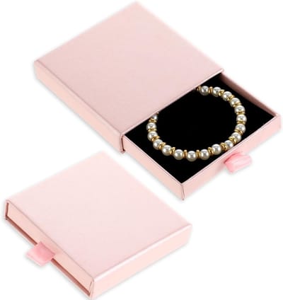 Sieradenopbergdozen Set van 2, Roze Organiser voor Armbanden, Oorbellen en Kettingen, Kleine Cadeauboxen (8 x 8 x 1.5 cm)
