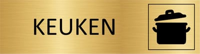 CombiCraft deurbordje Keuken in goud met tape - 165 x 45 mm