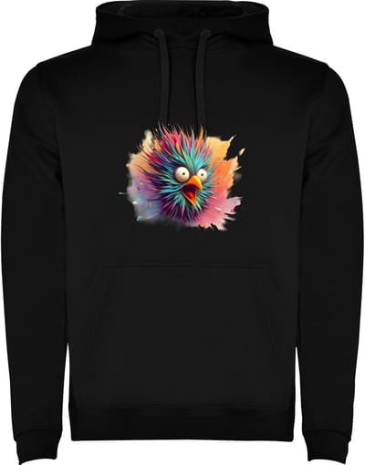 Zwarte hoodie Angry Bird - Geschrokken Vogel Grappige Vogel - Crazy Bird - Gekke Vogel - Hilarisch Maat M