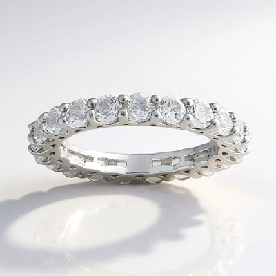 Cavill - Zilveren ring - 925 Sterling zilver gerhodineerd - 21 witte topaas stenen 2 478 ct - rond slijpsel elegant dames sieraad