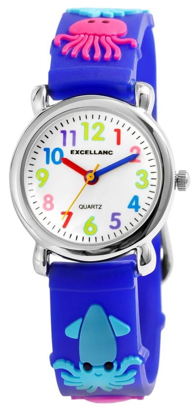 EXCELLANC Excellanc kinderhorloge zilverkleurig, Mineralglas