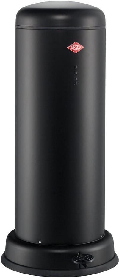 WESCO Big Baseboy Prullenbak met Soft Close | 30 Liter | Metaal - Matzwart | Pedaalemmer