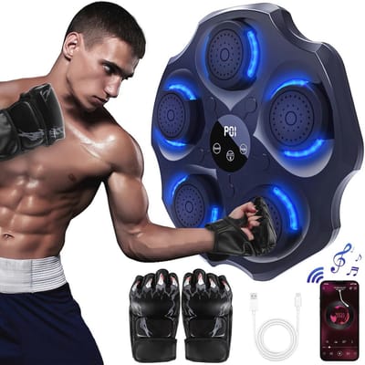 Elektronische Muziekboksmachine met Bokshandschoenen en Bluetooth – Ideaal Cadeau voor Sportliefhebbers