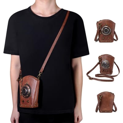 Originele Niche Design Handtas, Een Vrouwelijke Zware Industrie Metaal-versierde Retro Stijl Mobiele Telefoon Crossbody Tas black
