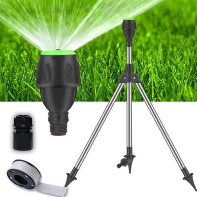 Gazonsproeier Grote gebieden, Impulsregen, Roterende statiefsproeier, Lagedrukgazonsproeier, Auto roterende statiefsproeier, Tuingazonsproeier 360 graden sproeier voor tuin, tuin,