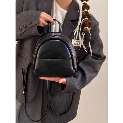 Koreaanse Versie van Zoete en Frisse Rugzak voor Vrouwen met Hoge Uitstraling en Modieuze Meisjes Modieuze Schooltas Mini Rugzak black