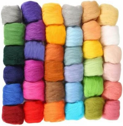 36 kleuren Wolvilt - Vilt pakket voor beginners en gevorderden - Viltwol Wolvilt pakket - voor naald vilten - Needle Felting - LOUZIR