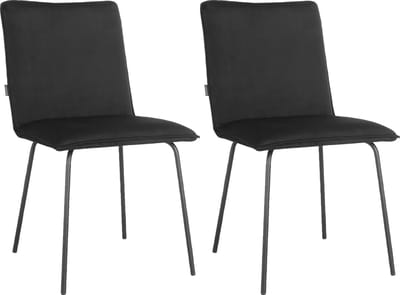 Nika-Eetkamerstoel - 2 Pack - Zwart