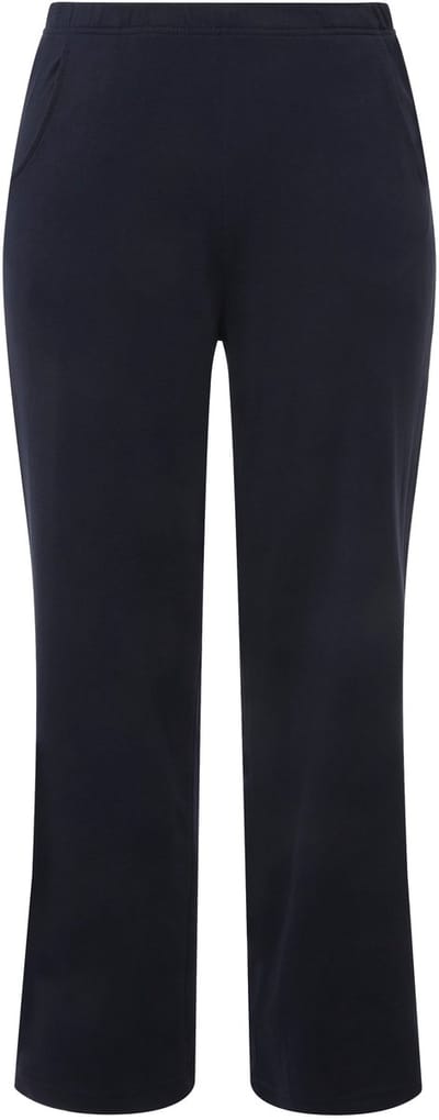Ulla Popken - Dames - Joggingbroek rechte pijpen elastische band - Marine - Maat 42+