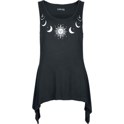 Gothicana by EMP - Gothic Top - Top met zon en maan - S tot L - voor Vrouwen - zwart