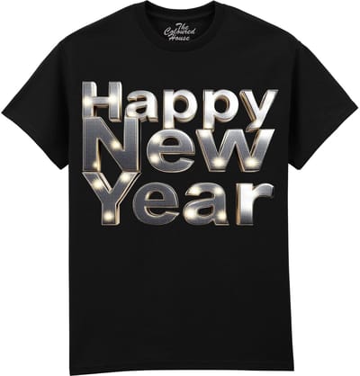Happy New Year - Silver The Coloured House T-shirt XXL