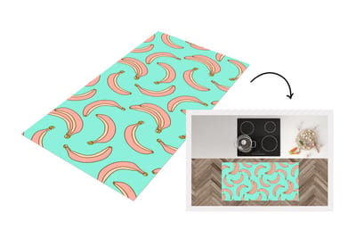 Keukenloper - Loper keuken - Roze - Banaan - Fruit - Patronen - 120x60 cm - Keukenloper vinyl