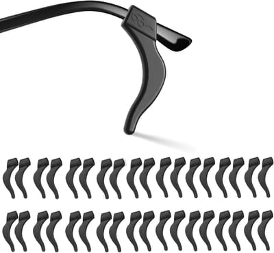 Silicone Oorbeugels voor Bril - Anti-slip Oorhaakjes - Brilhaakjes - Antislip Brillenhouder - Oorbeugels voor Comfort - Siliconen - Antislip Pootjes - Voor Kinderen en Volwassenen - Set van 20 Paar - Zwart