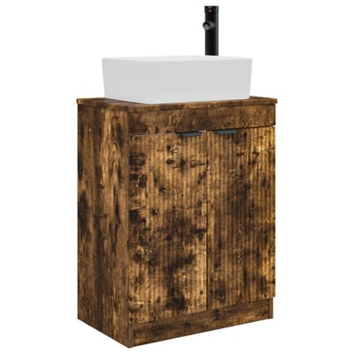 vidaXL - Badkamer - Vanity - met - Wastafel - Gerookt - eiken - 54 - x - 35 - x - 83 - cm