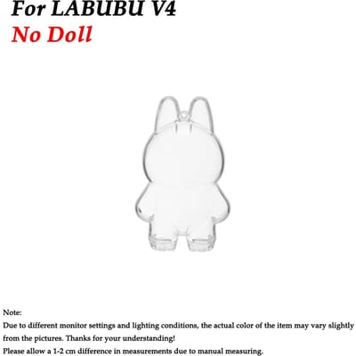 Coque Transparente pour Labubu Mini Housse de Protection Anti-poussière pour Labubu V4 L'Épingle Monstre pour la Série d'Amour Accessoires de Poupée en Peluche 2PCS
