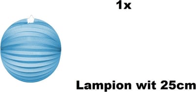 Lampion baby blauw 25cm - festival thema feest verjaardag party papier BBQ strand licht fun