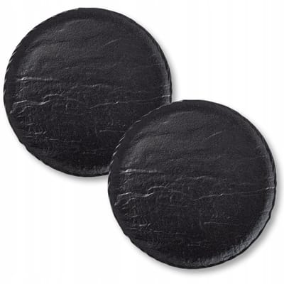 Wilmax SlateStone Dinerbord Rond 28cm Zwart Porselein (2 stuks)