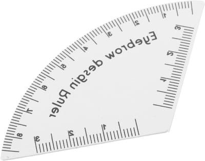 Wenkbrauwsjabloon Liniaal - Gids Vormgeven - Wenkbrauwen Tekenen - Nauwkeurige Symmetrie - 8.2 x 4.3 cm - Wit