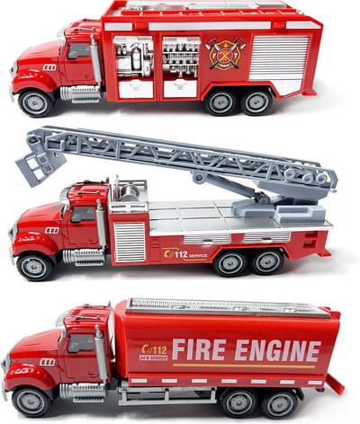 3x Brandweerwagen - brandweer voertuigen set - Diecast metaal auto's speelgoed - 16.5CM