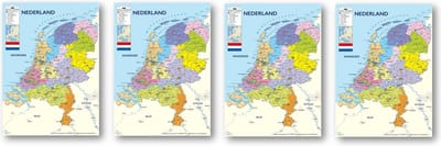 Ansichtkaarten set Nederland kaart - Set van 50 luxe ansichtkaarten - Formaat 10.5 x 15 cm