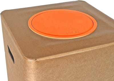 Afvalbak Pushdeksel voor Afvalbox – geschikt voor inwerpopening Ø 22 cm – Verwisselbaar – Duurzaam bioplastic PLA – Deksel voor afvalscheiding plastic PMD– Oranje