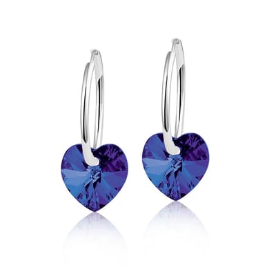 Montebello Oorbellen Claire HZ82 - Swarovski Hart - 925 Zilver Gerhod.- Ø10mm - 20mm