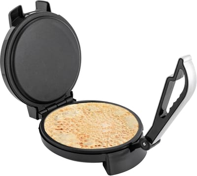 Elektrische Pannenkoekenmaker - Roti Maker - Snelle Maaltijden - Dubbelzijdige Verwarming - 26 x 34 cm - Zwart en Zilver