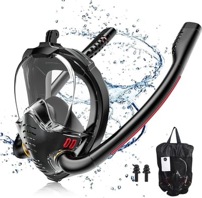 Duikmasker integraal 180° HD anti-lek anti-mist voor volwassenen en kinderen