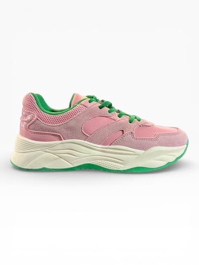 Scotch & Soda - Celestia - Sneakers - Dames - Wit/Roze/Groen - Maat 37