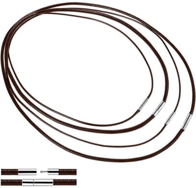 Dailygoods- Leren Banden - 4 Stuks - Gevlochten Armband/Halsband - Doe-het-zelf Halsketting - Unisex - Eenvoudig Ontwerp