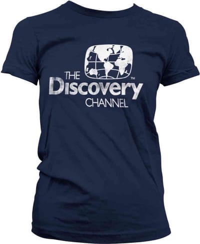 Discovery Channel Dames Tshirt -S- Distressed Logo Blauw