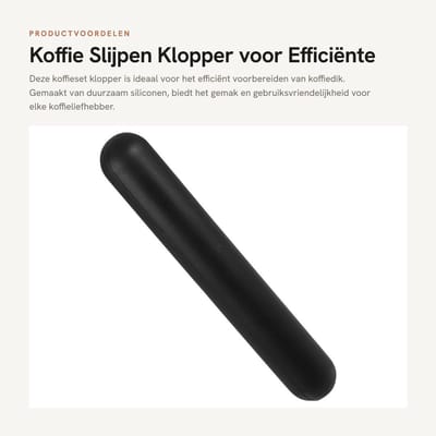 Dailygoods- Koffieset - Siliconen Koffiemengstaaf - Vervangende Klopstang - Koffie Accessoires - Zwarte Kunststof Container - Afmetingen 17x2,72 cm - Koffieaccessoires