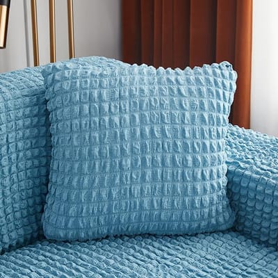 Housses de coussin carrées décoratives en Seersucker 3d, taies d'oreiller pour canapé, chambre à coucher, voiture, 45X45 Cm 450mm*450mm bleu