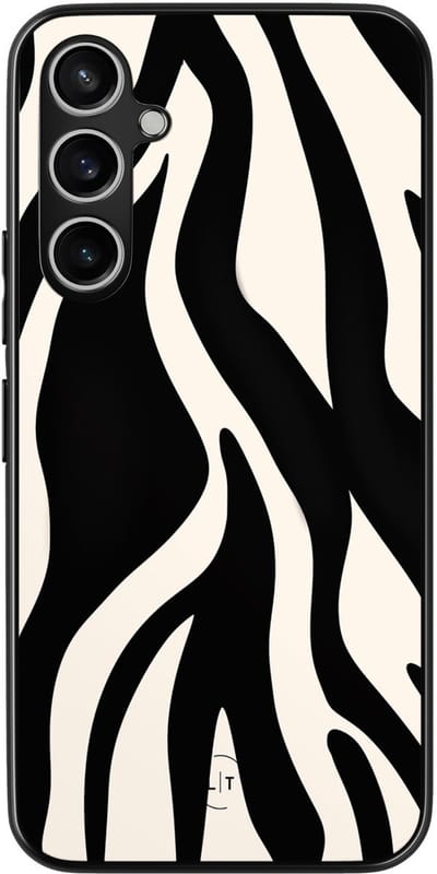 Leuke Telefoonhoesjes - Hoesje geschikt voor Samsung Galaxy S23 FE - Zebra - Backcover zwart - Print / Illustratie - Zwart