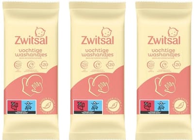 Zwitsal Baby Goedemorgen Vochtige Washandjes - 3 x 20 Stuks