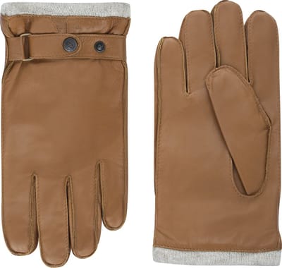 Laimböck Catania - Gevoerde nappa leren handschoenen voor heren Kleur: Camel, Maat: 8.5