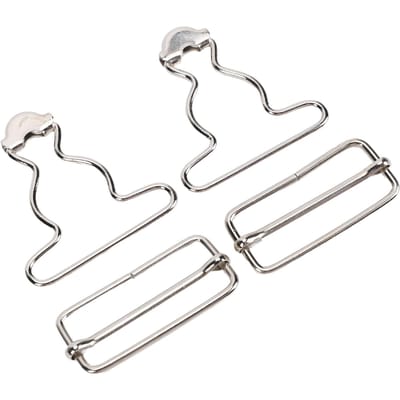 2 pinces à bretelles pour salopette avec boucle rectangulaire Fermoir métallique pour salopette Accessoire de réparation pour vêtements de travail Argent argenté