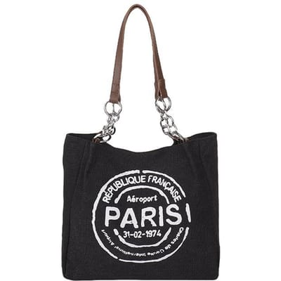 Sac en Toile à Main Femme Automne Nouveau Tendance Sac Fourre-tout Coréen à Lettres Décontracté Grande Capacité Sac de Navette gray