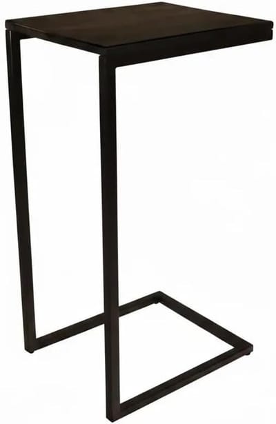 Bijzettafel industrieel - Laptoptafel - Bank schuiven - Duurzaam mangohout - 70cm hoog - Zwart