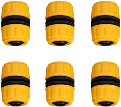 Set van 6 slangkoppelingen voor het herstellen van 1/2 inch tuinslangen, snelle reparatie, eenvoudig en compact te gebruiken.