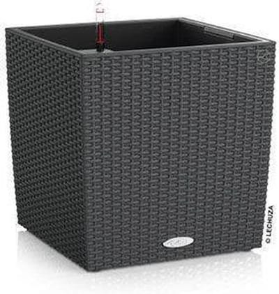 LECHUZA CUBE Cottage 40 - Plantenbak - met uitneembare binnenbak - met bewateringssysteem - ALL-IN-ONE set met LECHUZA-PON - graniet