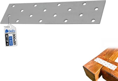 GEZU IMPEX Verbindingsplaat Gegalvaniseerd Set van 10 80 x 300 mm hoekverbinder balkverbinding hoekijzers verbindingshoeken