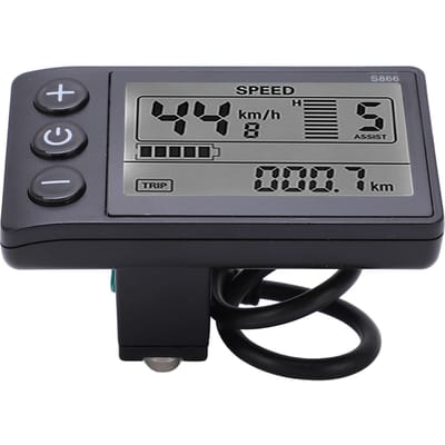 Compteur de cycle électrique S866 avec écran LCD 24 V 36 V 48 V, panneau de commande avec prise résistante à l'eau blanc